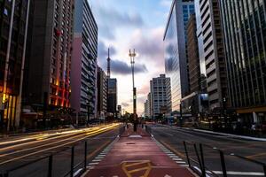 Paulista Avenue, financial center of the city and one of the main places of Sao Paulo, Brazil photo