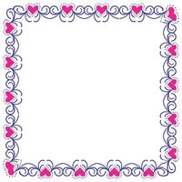 Hand drawn hearts border and frame design vector