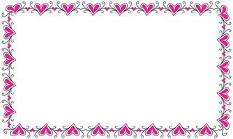 Hand drawn hearts border and frame design vector