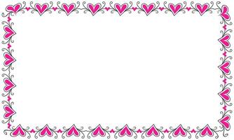 Hand drawn hearts border and frame design vector