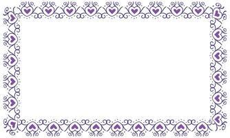 Hand drawn hearts border and frame design vector