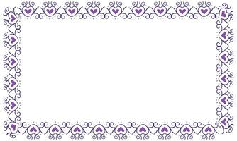 Hand drawn hearts border and frame design vector