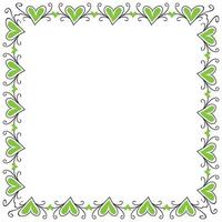 Hand drawn hearts border and frame design vector
