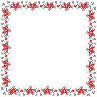 Hand drawn hearts border and frame design vector