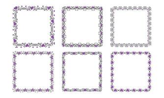 Hand drawn hearts border and frame design collection vector