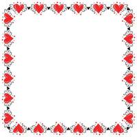 Hand drawn hearts border and frame design vector