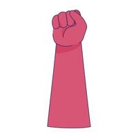 The hand is clenched into a fist Demonstration of strength and struggle vector