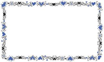 Hand drawn hearts border and frame design vector