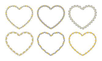 Hand drawn hearts border and frame design collection vector