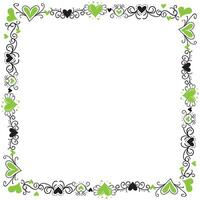 Hand drawn hearts border and frame design vector