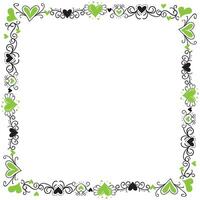 Hand drawn hearts border and frame design vector