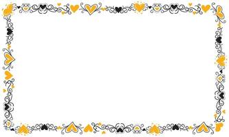 Hand drawn hearts border and frame design vector