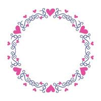 Hand drawn hearts border and frame design vector