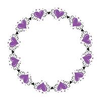 Hand drawn hearts border and frame design vector