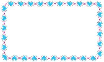 Hand drawn hearts border and frame design vector