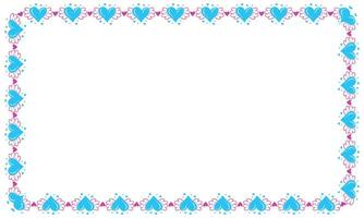 Hand drawn hearts border and frame design vector