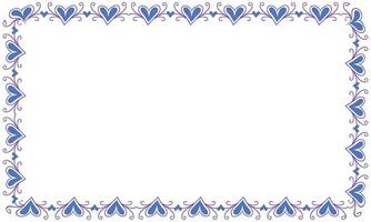 Hand drawn hearts border and frame design vector