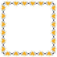 Hand drawn hearts border and frame design vector