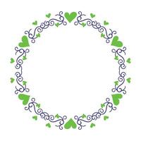 Hand drawn hearts border and frame design vector