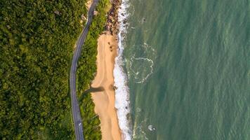 Balneario Camboriu in Santa Catarina. Taquaras Beach and Laranjeiras Beach in Balneario Camboriu. Aerial view in landscape. photo