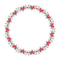 Hand drawn hearts border and frame design vector
