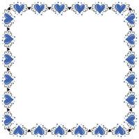 Hand drawn hearts border and frame design vector