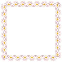 Hand drawn hearts border and frame design vector