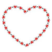 Hand drawn hearts border and frame design vector