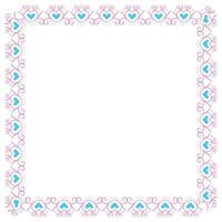 Hand drawn hearts border and frame design vector