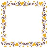 Hand drawn hearts border and frame design vector