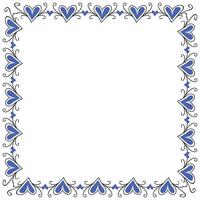 Hand drawn hearts border and frame design vector