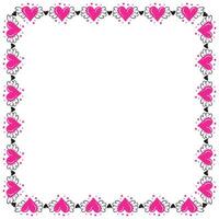 Hand drawn hearts border and frame design vector