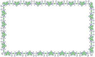 Hand drawn hearts border and frame design vector