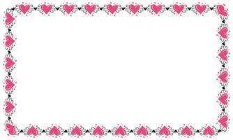 Hand drawn hearts border and frame design vector