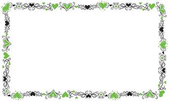 Hand drawn hearts border and frame design vector