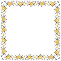 Hand drawn hearts border and frame design vector