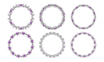 Hand drawn hearts border and frame design collection vector