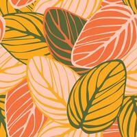 Colorful leaves create a seamless pattern for contemporary textiles. vector