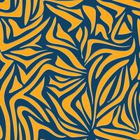 Abstract zigzag stripes and curved waves create a seamless modern zebra pattern for fashion fabrics, wrapping paper. Blue and yellow. vector