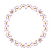 Hand drawn hearts border and frame design vector
