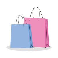 Blank paper shopping bags set isolated vector