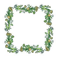 Hand drawn floral wreath floral frames vector