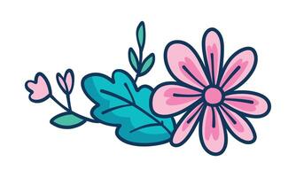 Hand drawn spring flowers, beautiful spring flower vector