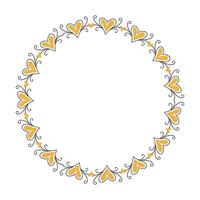 Hand drawn hearts border and frame design vector