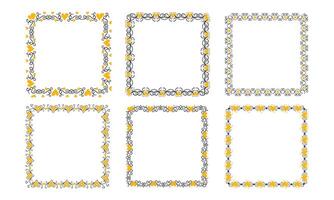 Hand drawn hearts border and frame design collection vector