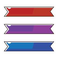 Ribbon element set design on white background vector