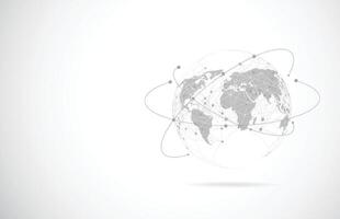 Global network connection. World map point and line composition concept of global business vector
