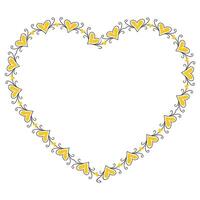 Hand drawn hearts border and frame design vector