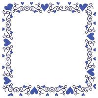 Hand drawn hearts border and frame design vector