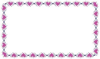 Hand drawn hearts border and frame design vector